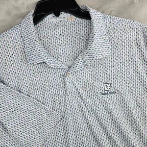 Peter Millar XL Featherweight UPF 50+ drink‎ print Creeks Golf Polo Shirt Mens